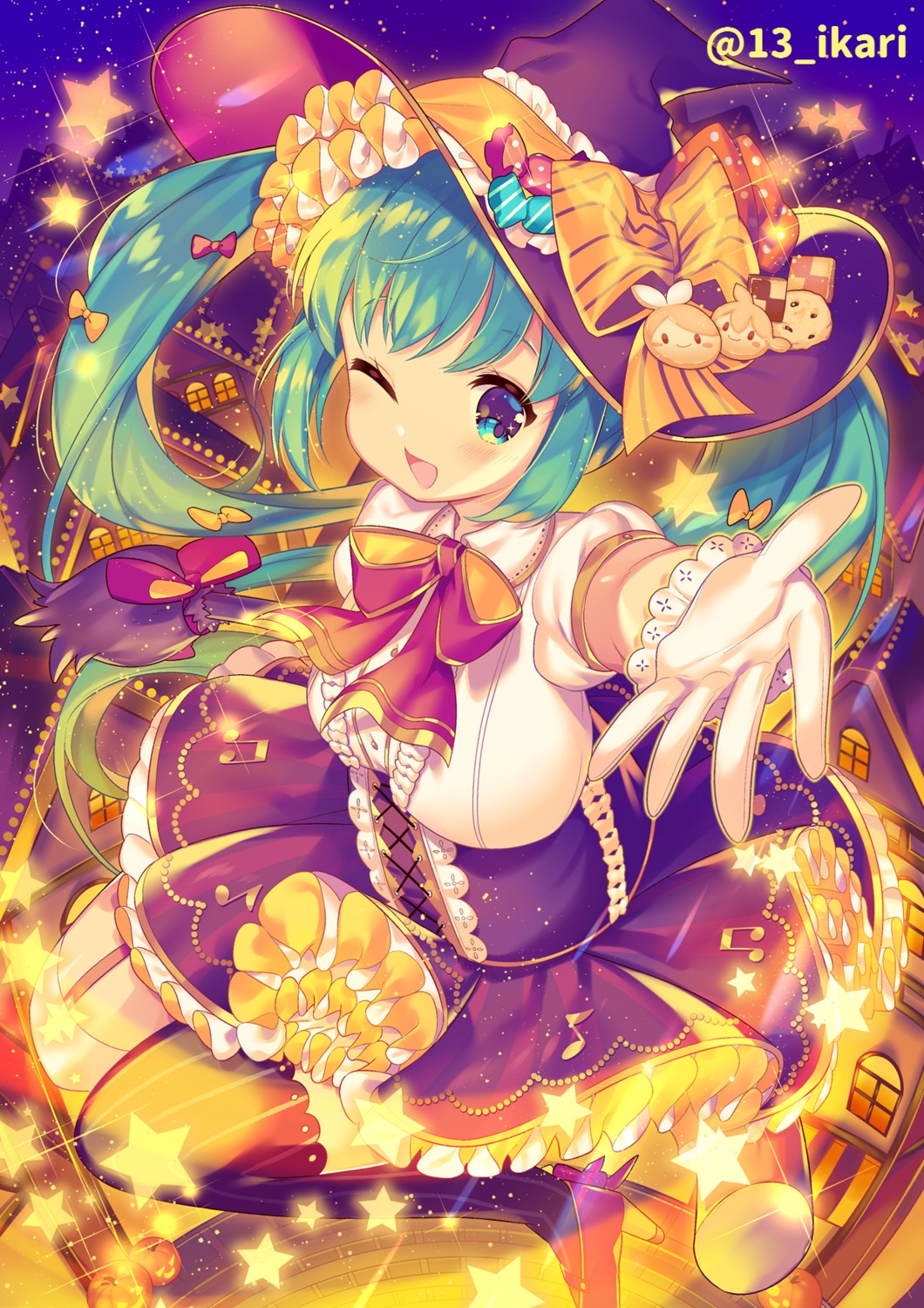 halloween hatsune_miku heels ikari stockings thighhighs vocaloid witch