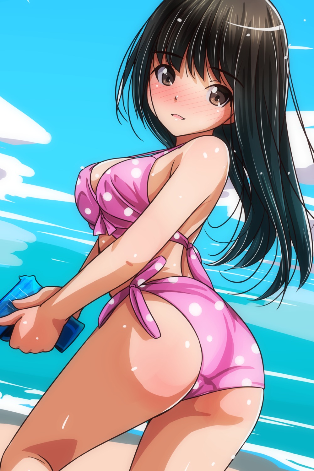 ass bikini gun matsunaga_kouyou swimsuits wet