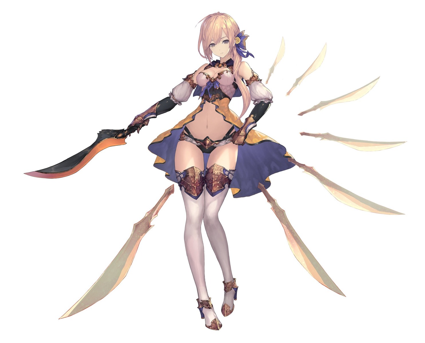 bikini_armor heels sword tachikawa_mushimaro thighhighs