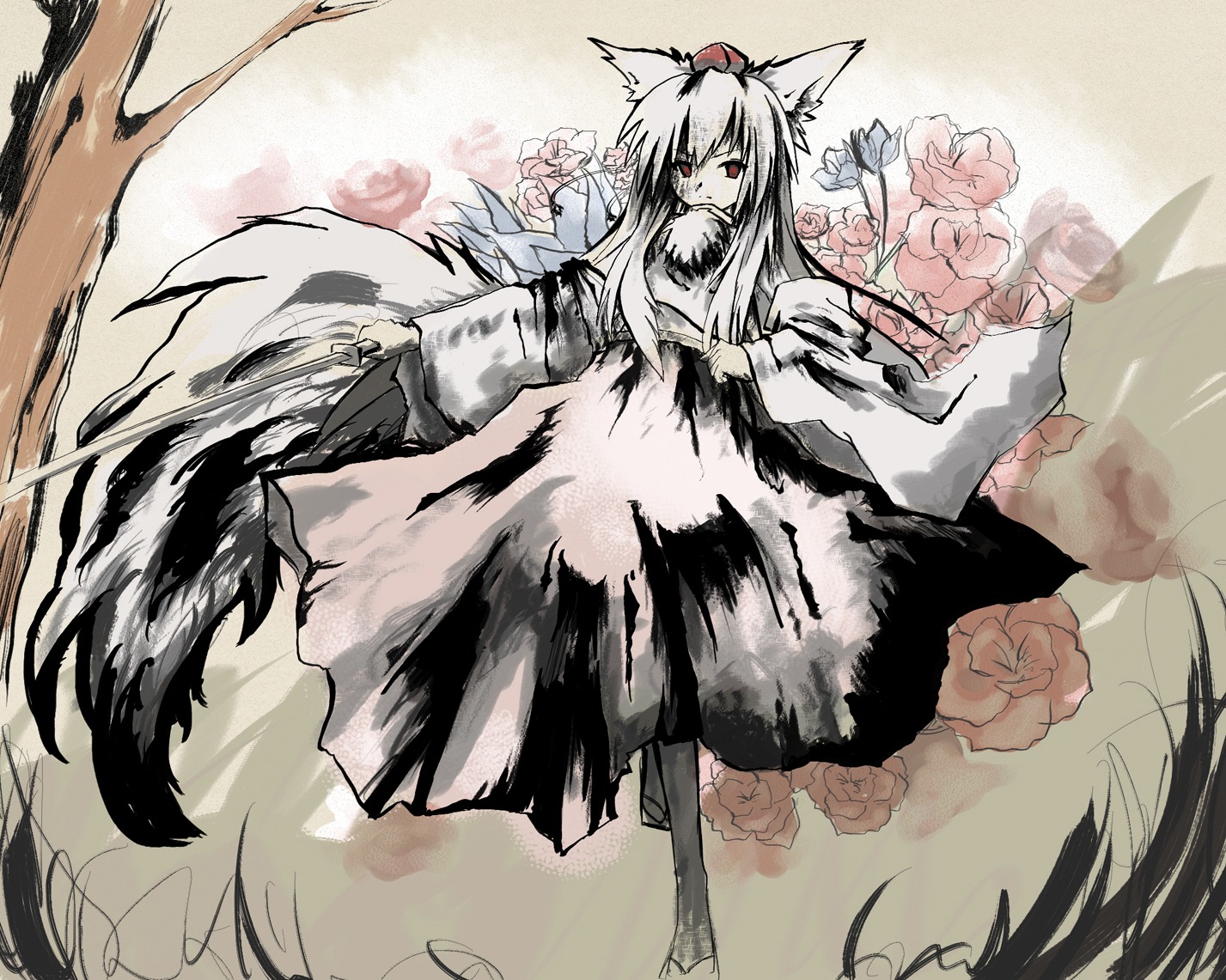 animal_ears inubashiri_momiji seroth sword touhou