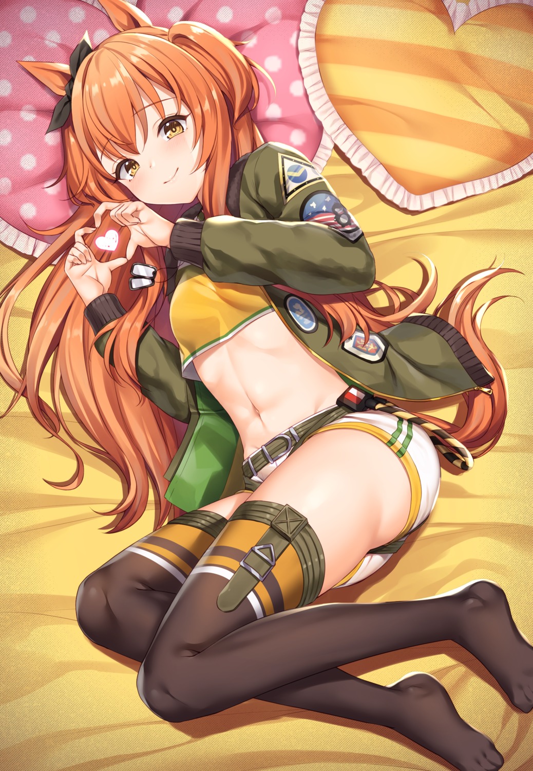 animal_ears garter mayano_top_gun_(umamusume) tail thighhighs uma_musume_pretty_derby uniform wakuta_chisaki