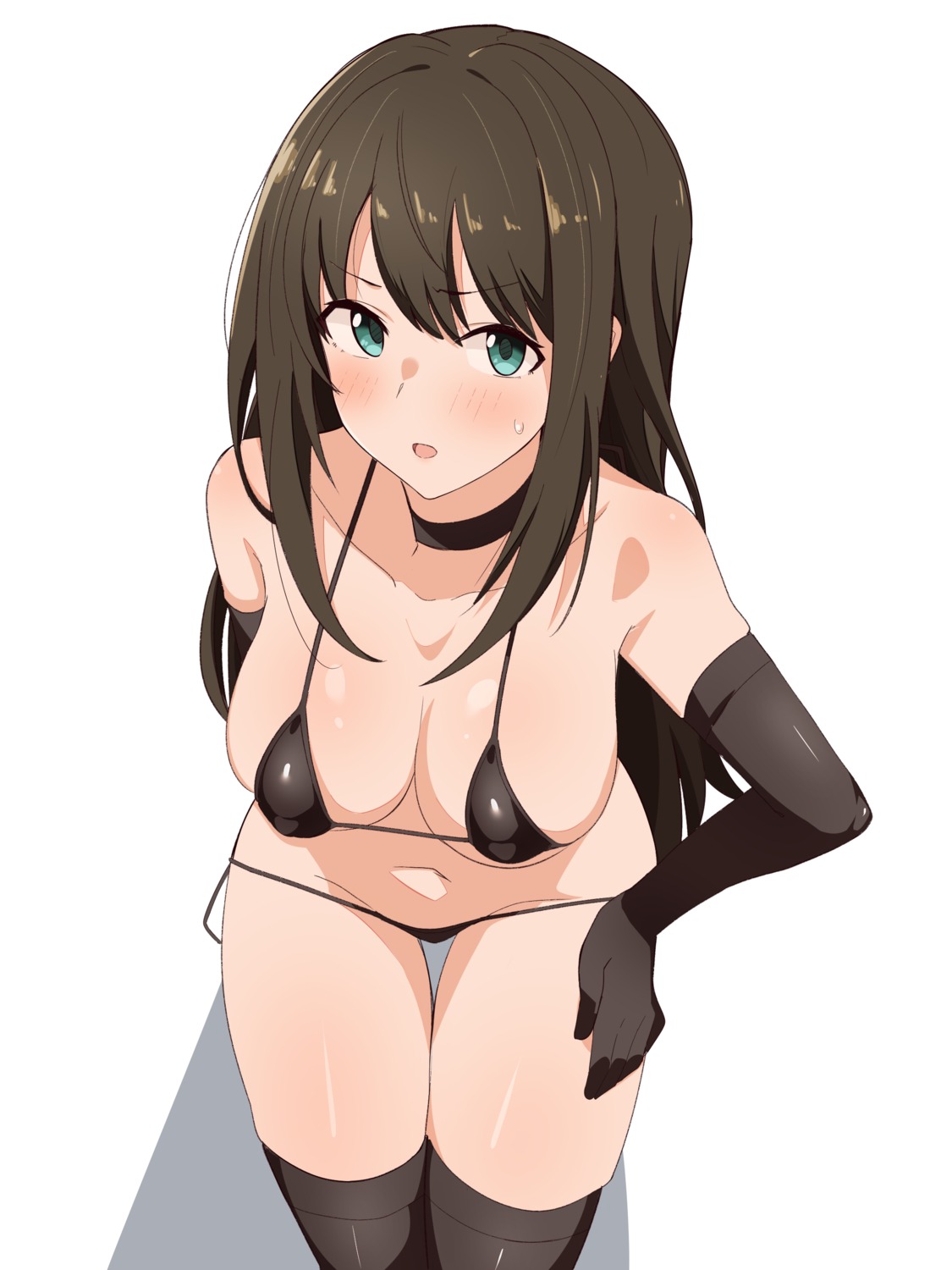 bikini erect_nipples panty_pull seihekiog shibuya_rin swimsuits the_idolm@ster the_idolm@ster_cinderella_girls thighhighs