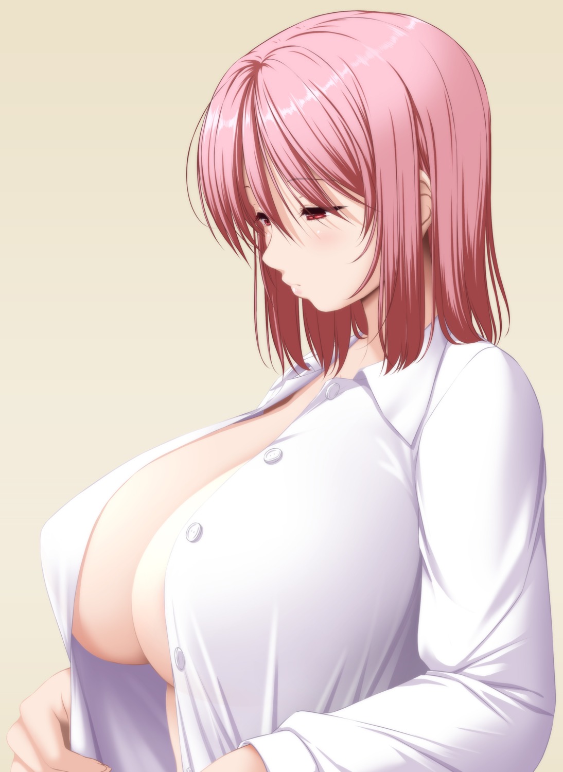 dress_shirt no_bra nori_tamago open_shirt saigyouji_yuyuko touhou undressing