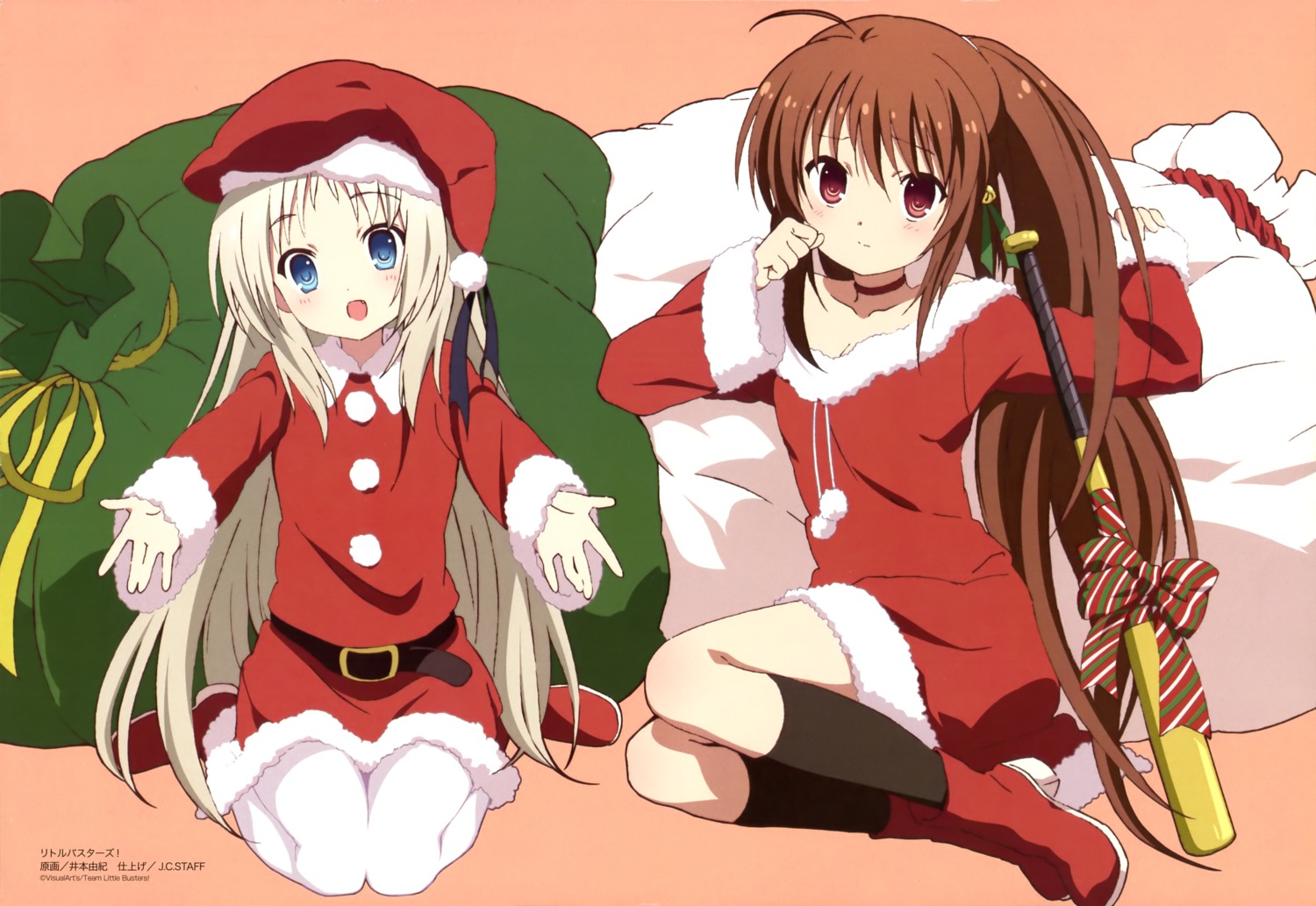 christmas imoto_yuki little_busters! natsume_rin noumi_kudryavka pantyhose