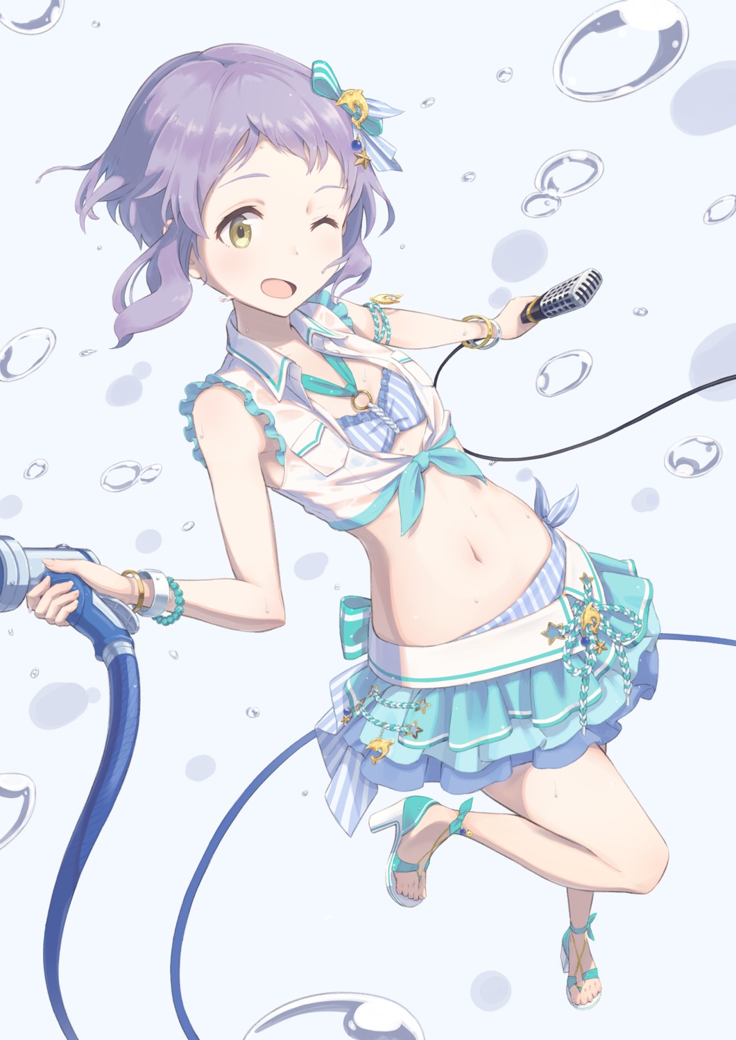 bikini heels makabe_mizuki razi see_through swimsuits the_idolm@ster the_idolm@ster_million_live! wet_clothes