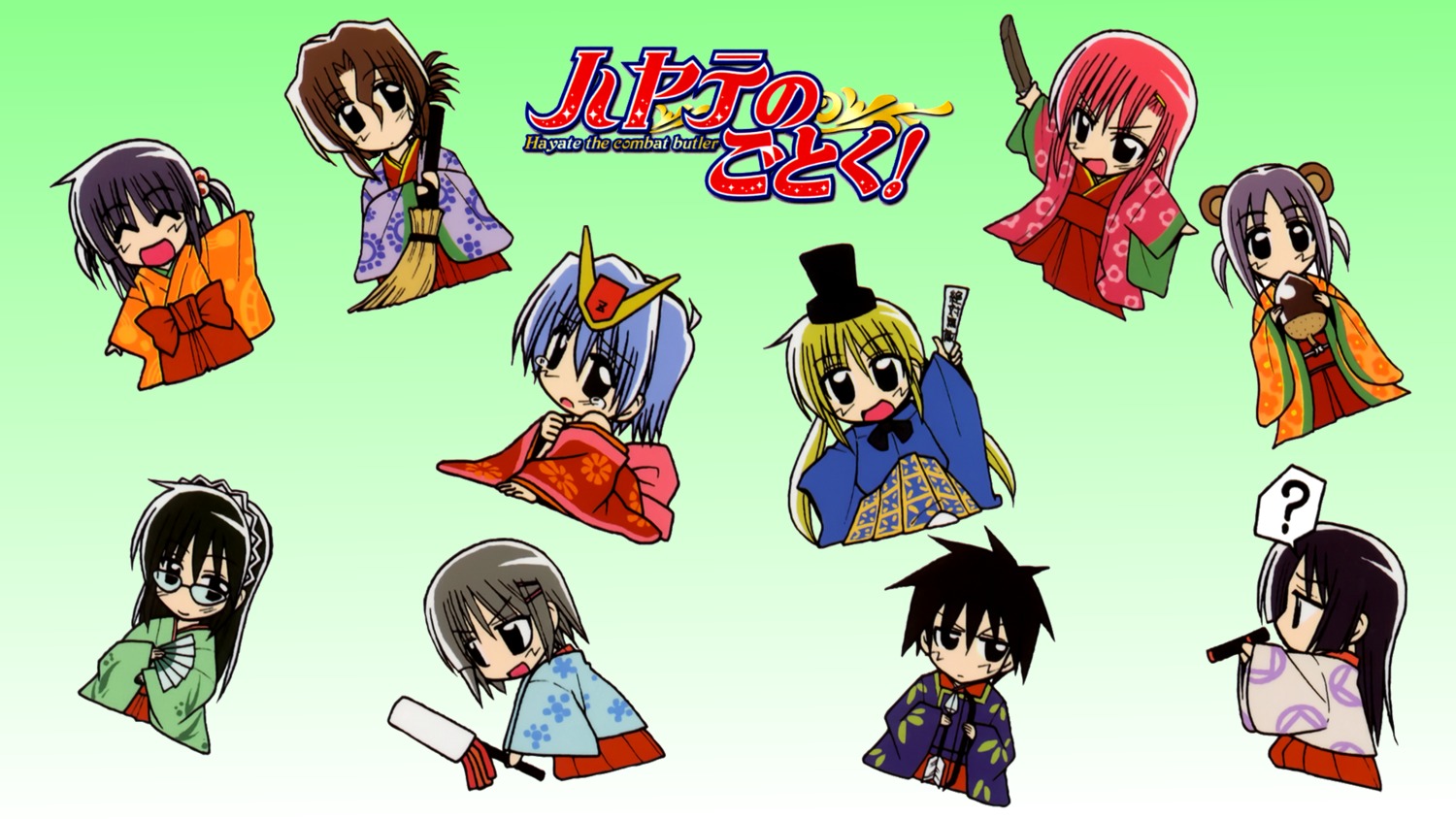 aizawa_sakuya ayasaki_hayate chibi hata_kenjirou hayate_no_gotoku japanese_clothes katsura_hinagiku kijima_saki maria nishizawa_ayumu saginomiya_isumi sanzenin_nagi segawa_izumi tachibana_wataru wallpaper