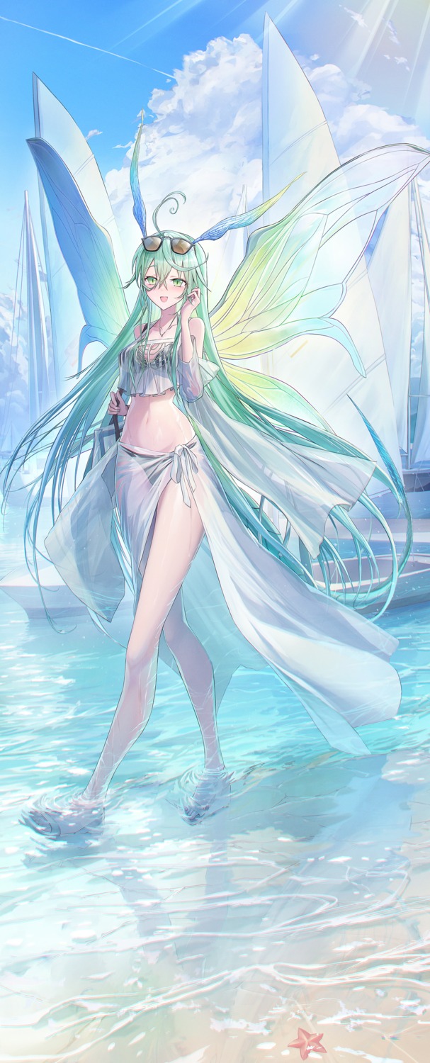 bikini morichika_shuuto see_through swimsuits wings