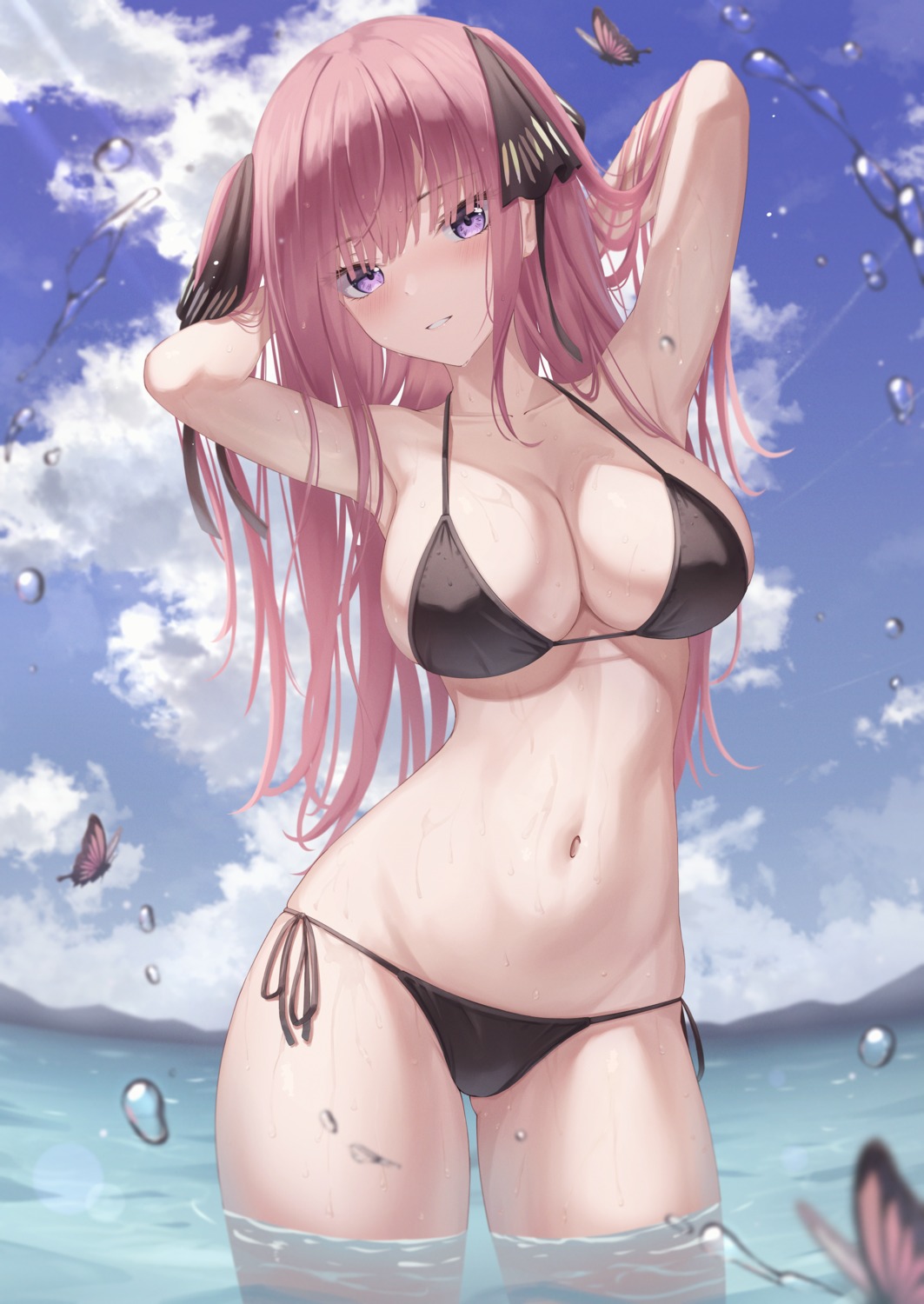 5-toubun_no_hanayome bikini marinesnow nakano_nino swimsuits wet