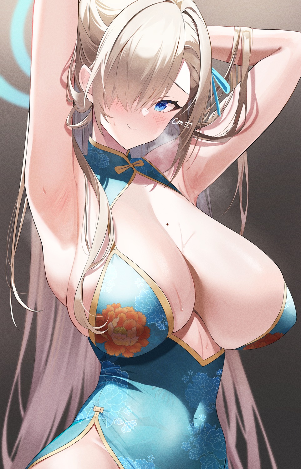 blue_archive chinadress conconcon1031 halo ichinose_asuna no_bra nopan