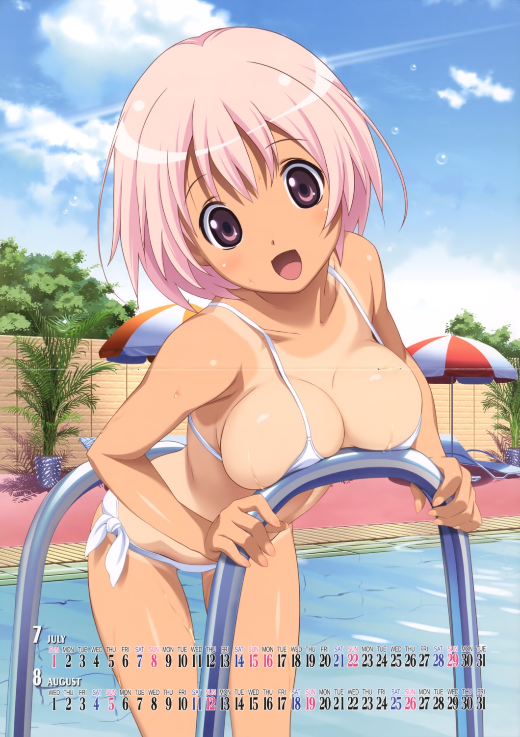 bikini calendar cleavage crease koutaro nijiiro_zakura swimsuits tan_lines