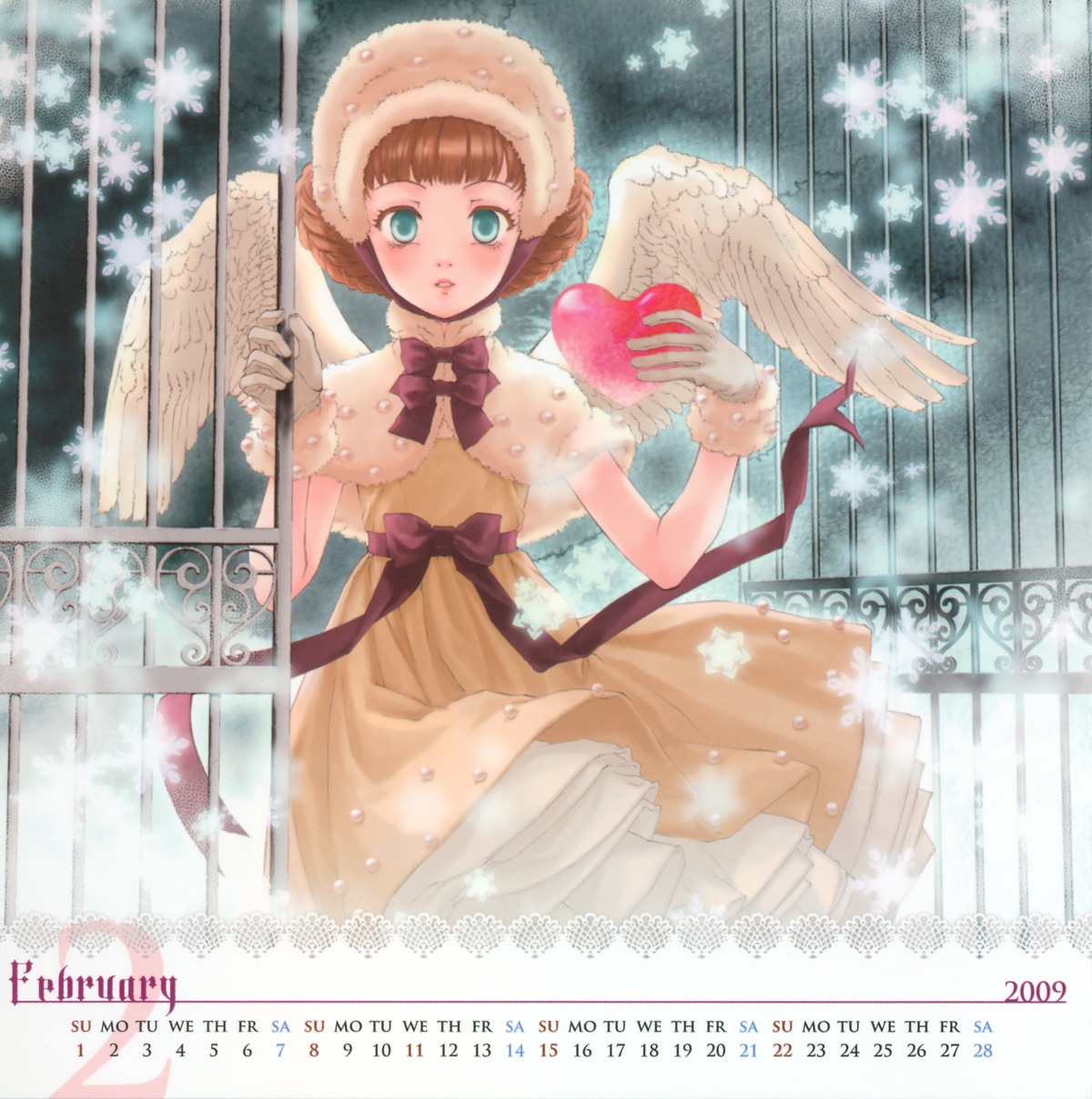 angel calendar dress lolita_fashion ryuran valentine wings