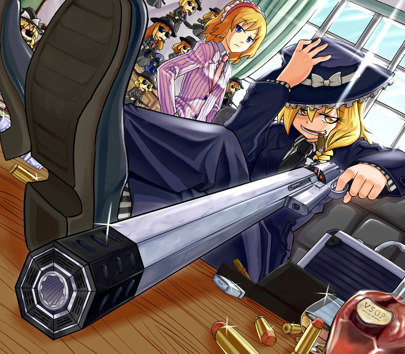 alice_margatroid business_suit gun kirisame_marisa touhou tsukayan