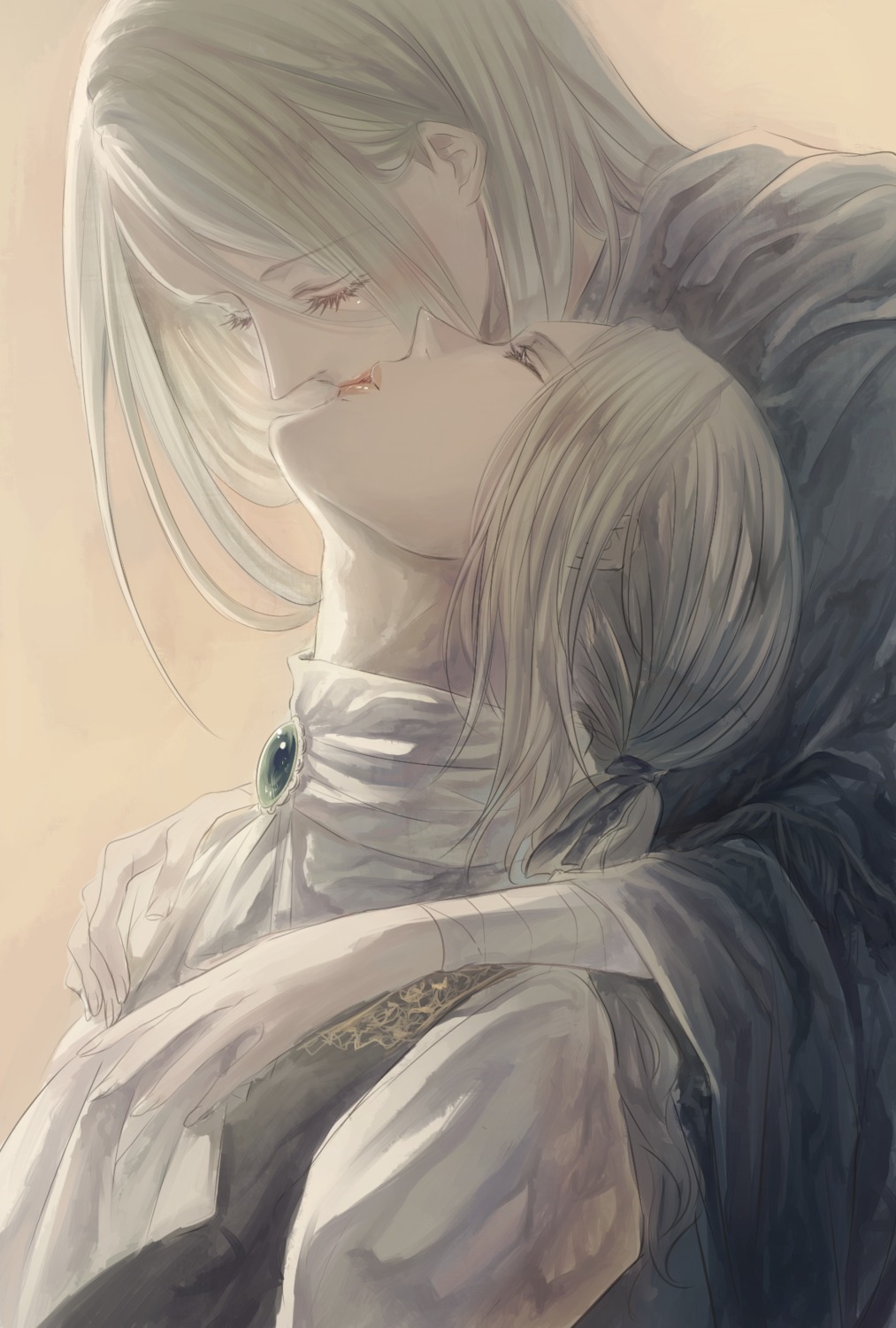 bandages bloodborne itsuki_(itsukiovo) lady_maria_of_the_astral_clocktower saint_adeline yuri