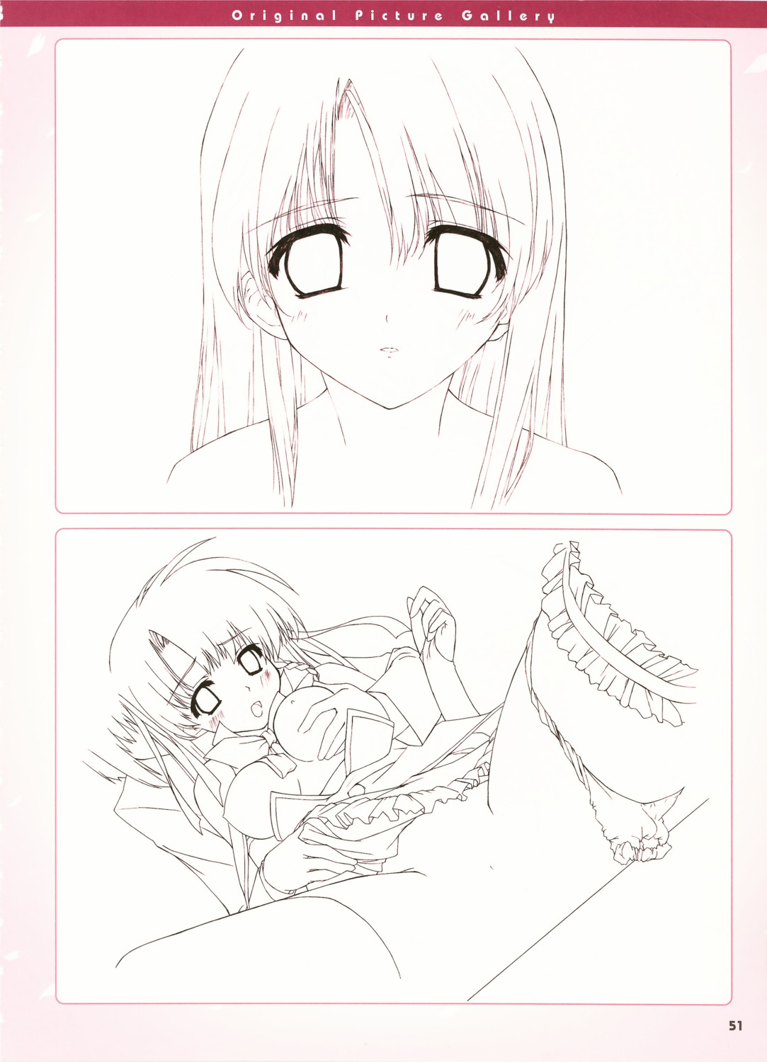 boy_meets_girl breast_grab line_art monochrome shintarou sketch
