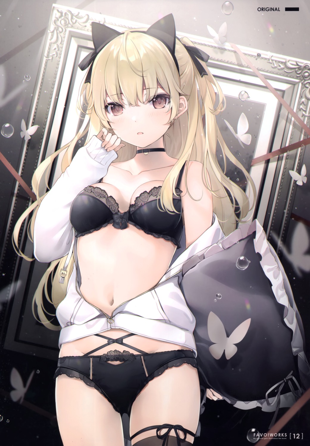 6u bra eternal_land open_shirt pantsu thighhighs