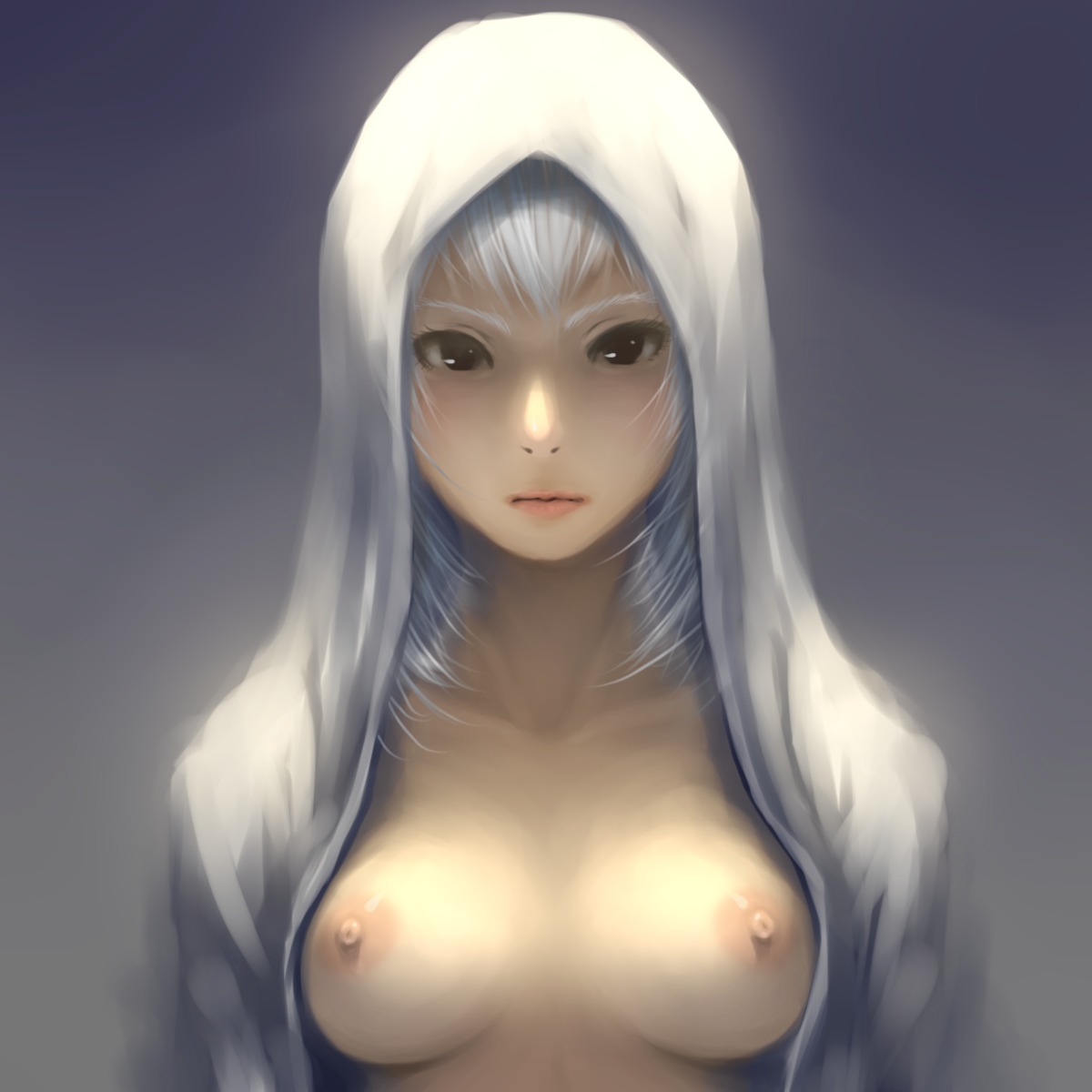 aaaa_(quad-a) breasts nipples no_bra open_shirt