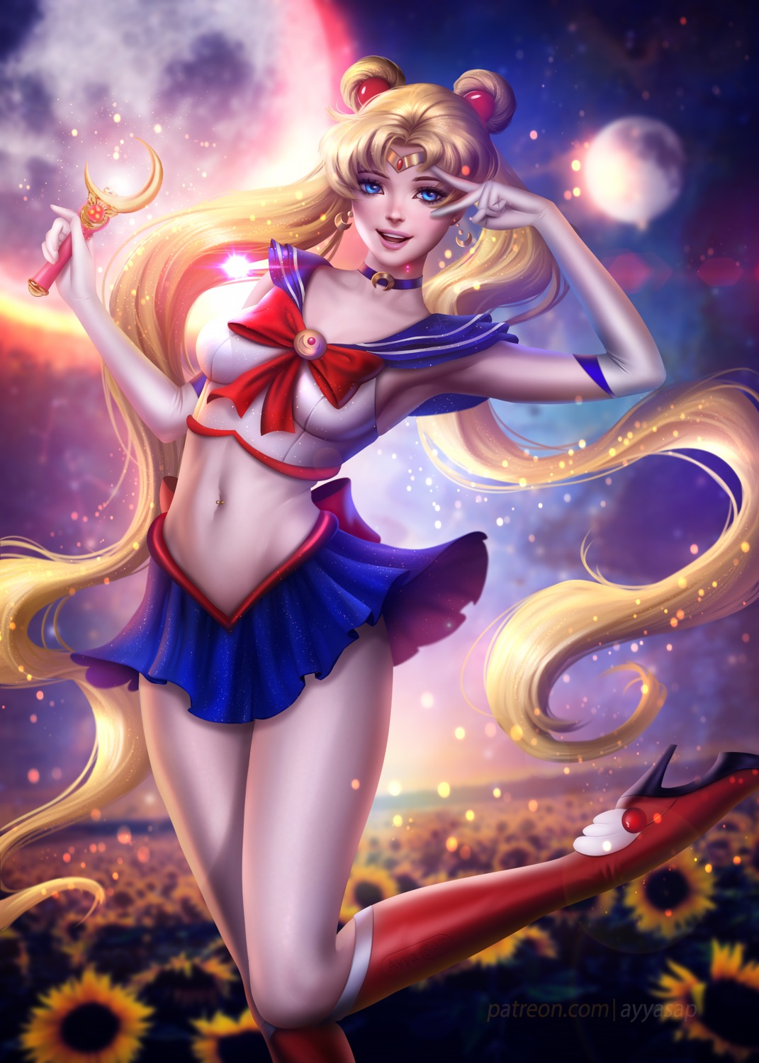 ayyasap heels sailor_moon seifuku skirt_lift tsukino_usagi weapon