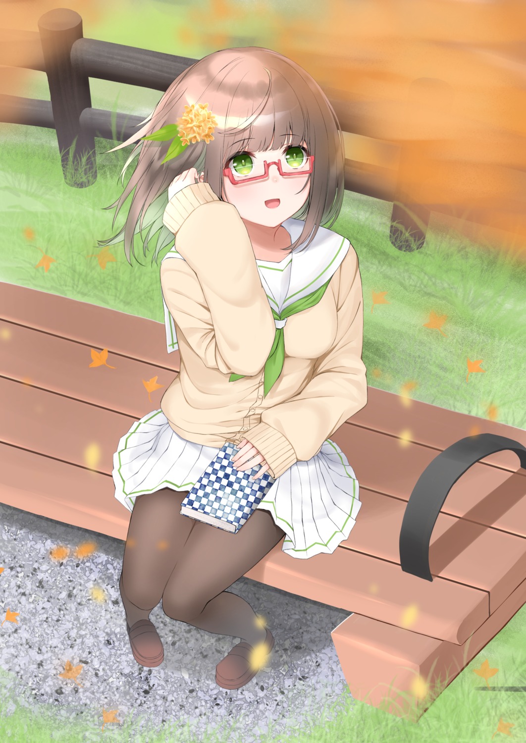 megane pantyhose seifuku sweater tagme