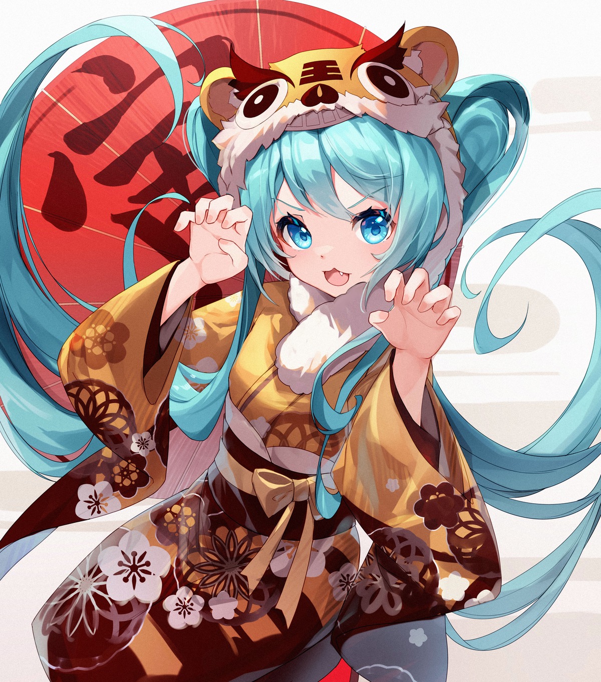 bison_cangshu hatsune_miku kimono vocaloid