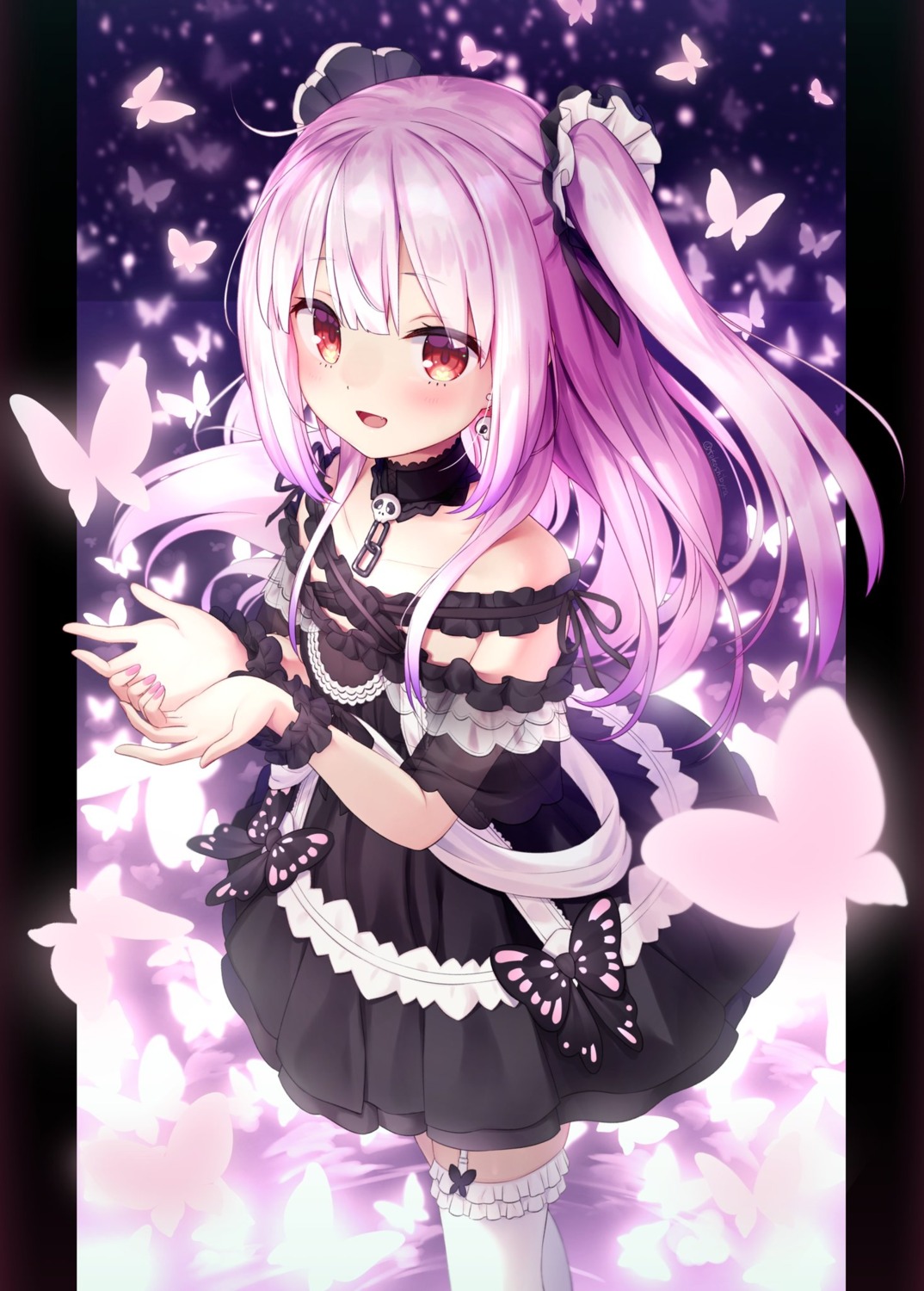 dress gothic_lolita hololive lolita_fashion shibyra_toko stockings thighhighs uruha_rushia