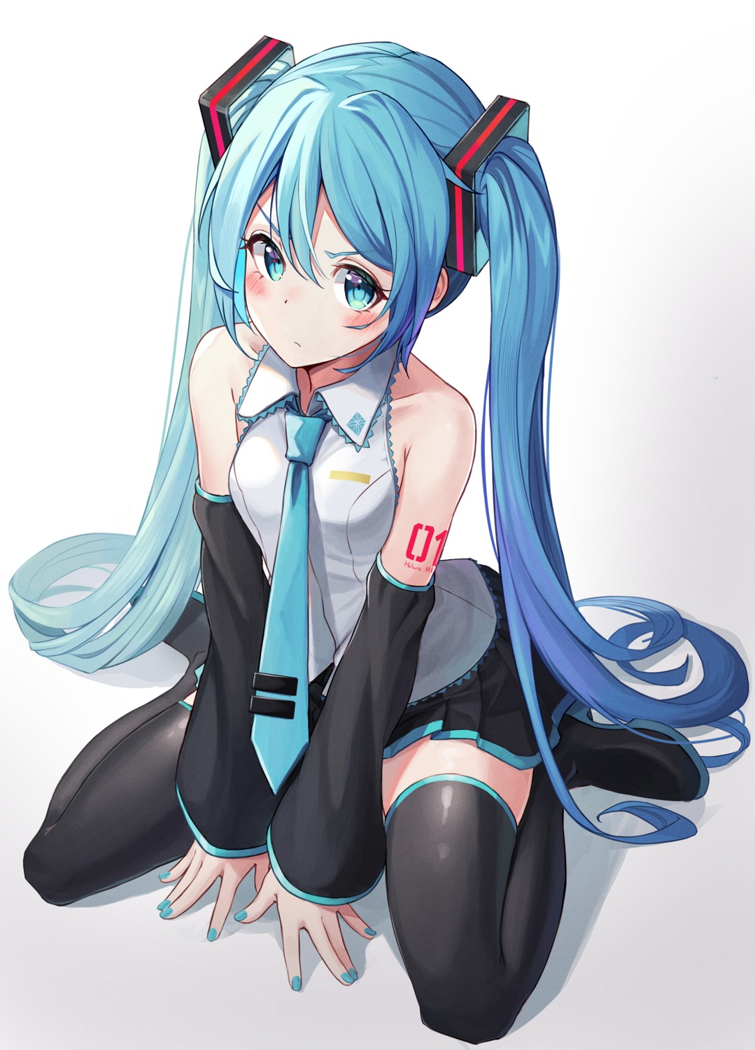 bibboss39 hatsune_miku tattoo thighhighs vocaloid