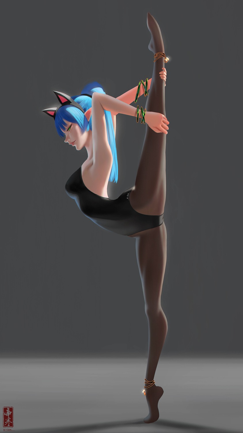 d-han elf leotard pantyhose pointy_ears