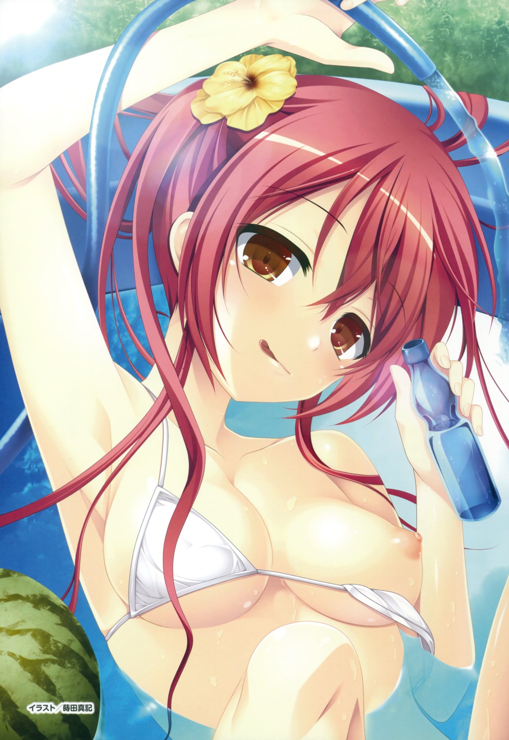 3rd_eye bikini_top breasts makita_maki nipples rikudou_asahi sorcery_jokers swimsuits wet