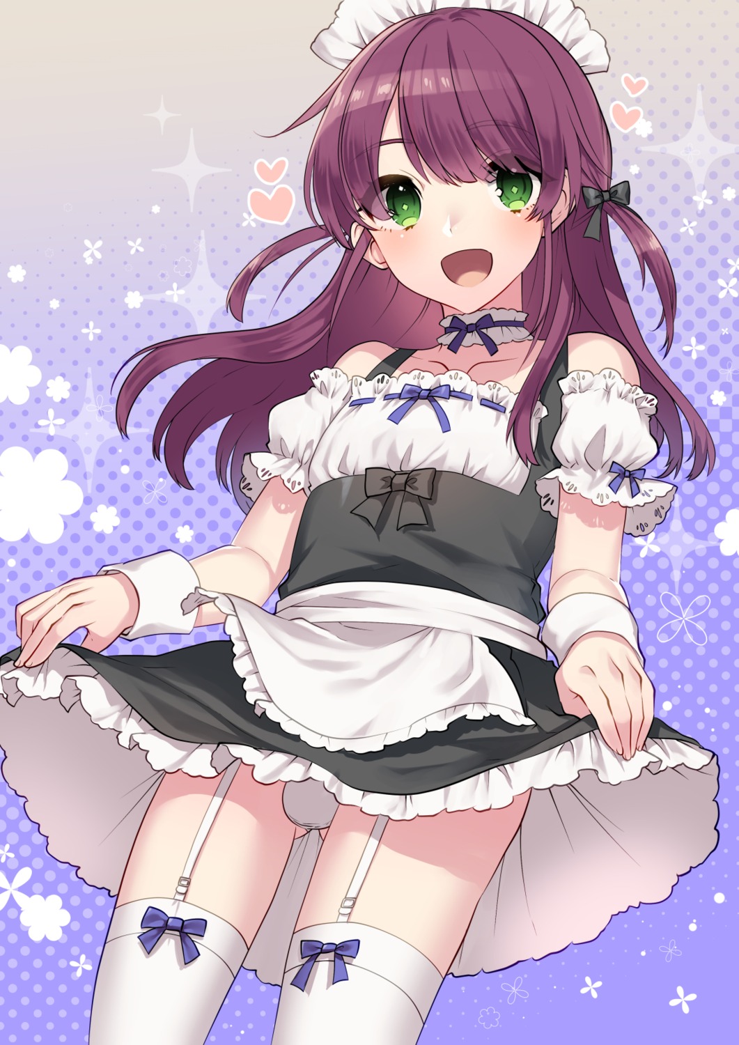 heavens_sparrow maid pantsu skirt_lift stockings thighhighs trap