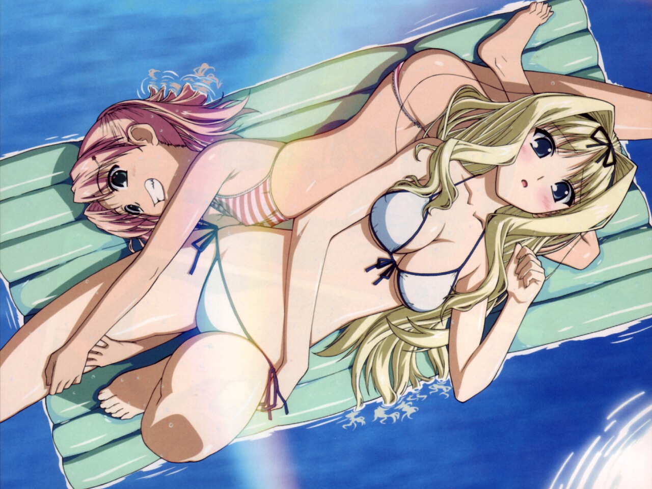 bikini cleavage katou_yasuhisa kusugawa_sasara maaryan swimsuits to_heart_(series) to_heart_2 wallpaper yanagisawa_masahide