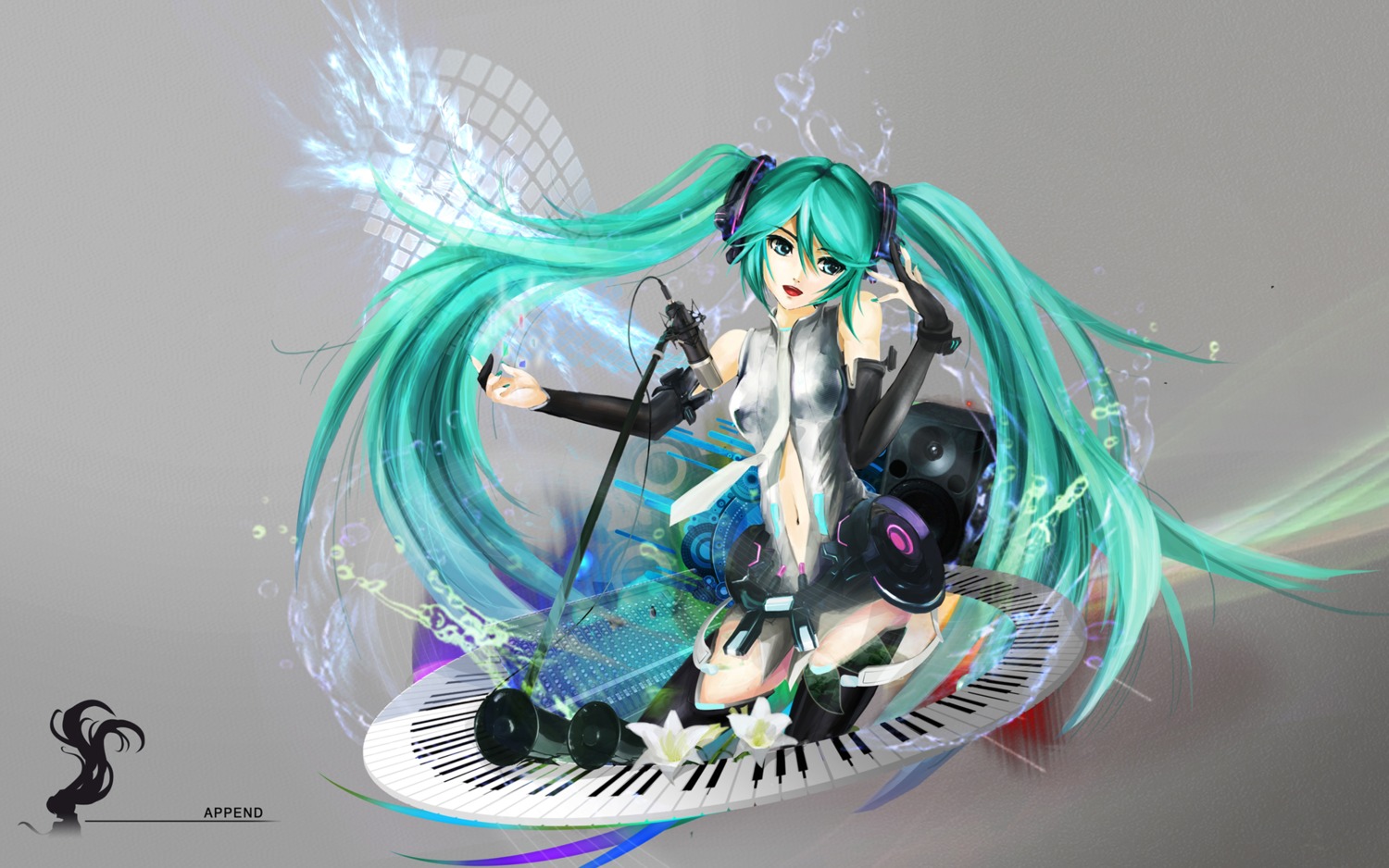 hatsune_miku miku_append thighhighs ushas vocaloid vocaloid_append wallpaper