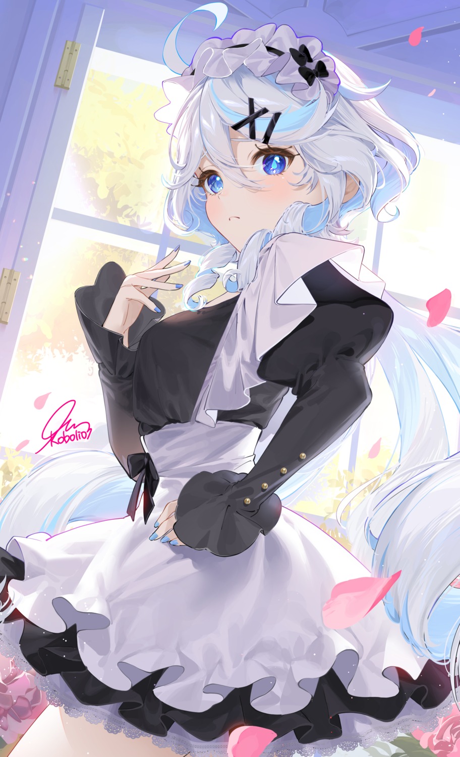 furina genshin_impact heterochromia kkopoli maid