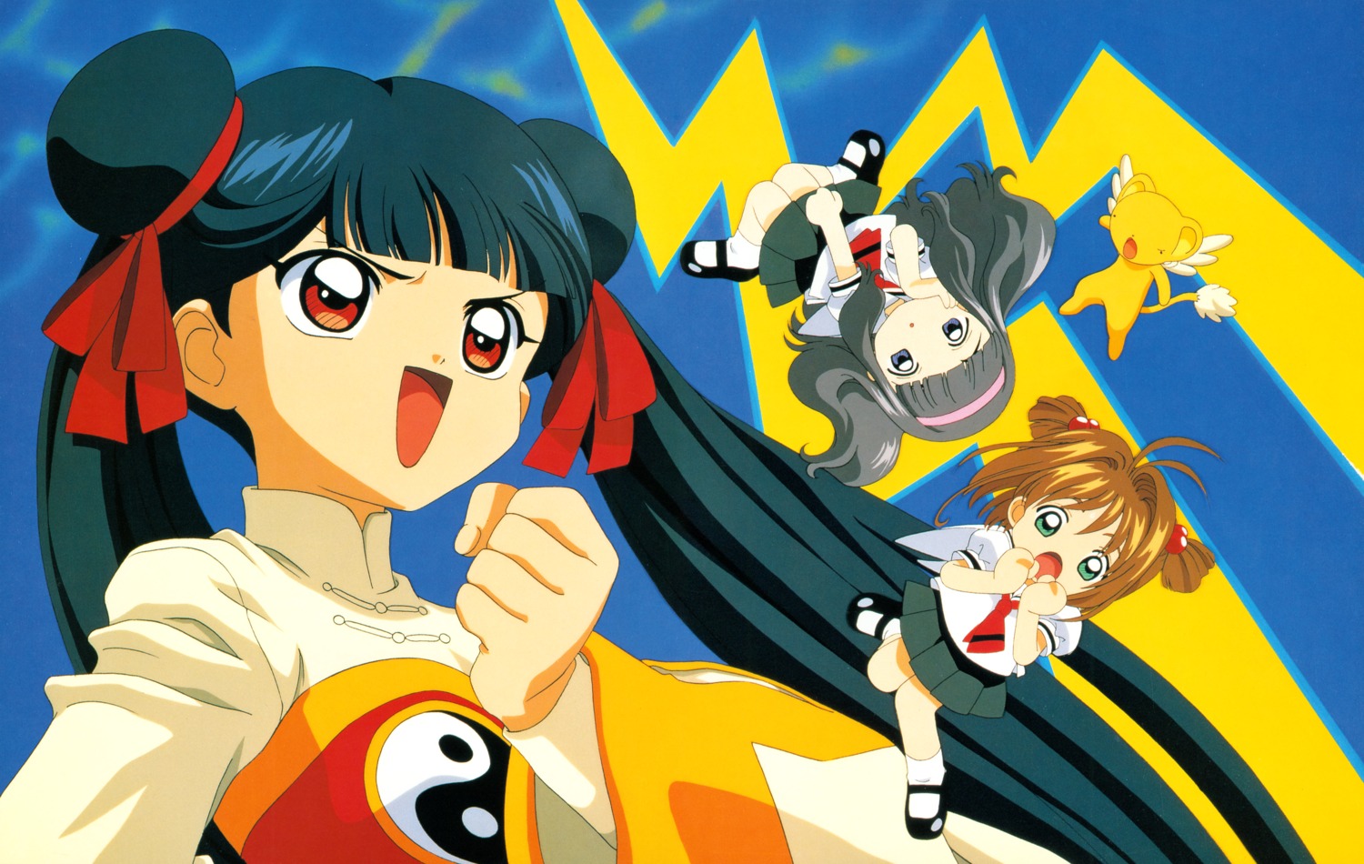 card_captor_sakura daidouji_tomoyo kinomoto_sakura koga_makoto li_meiling madhouse seifuku