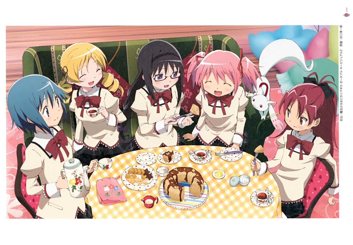 akemi_homura kaname_madoka kyubey megane miki_sayaka puella_magi_madoka_magica sakura_kyouko seifuku taniguchi_junichirou tomoe_mami