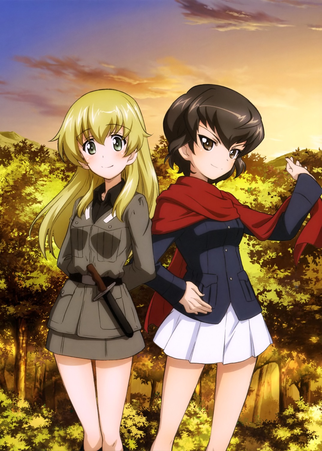 caesar carpaccio girls_und_panzer uniform weapon