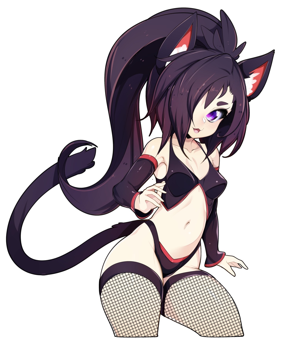 animal_ears bikini fishnets nekomimi slugbox swimsuits tail thighhighs