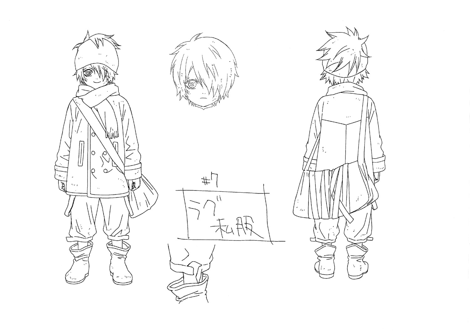 character_design lag_seeing line_art male monochrome shiba_minako tegami_bachi