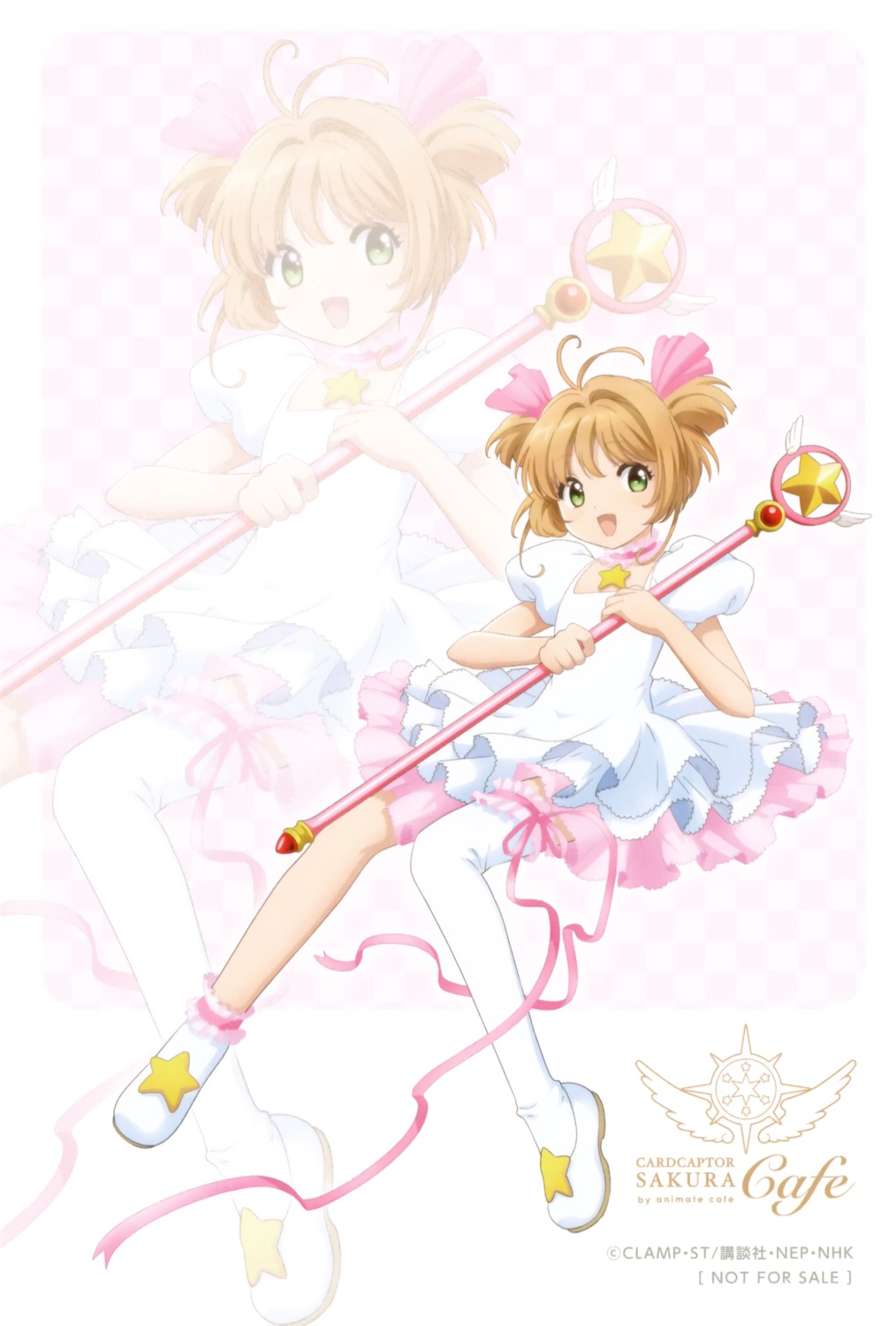 card_captor_sakura dress garter kinomoto_sakura madhouse skirt_lift tagme thighhighs weapon