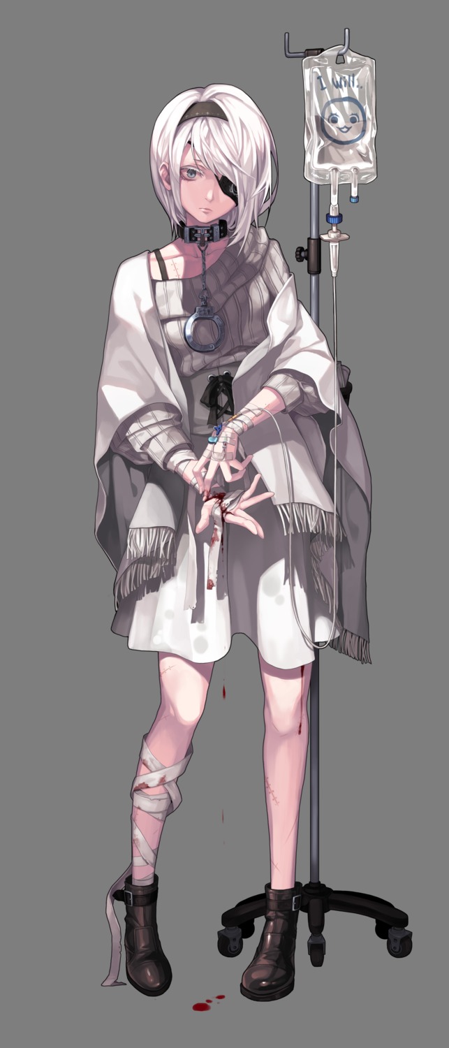 bandages black_survival blood eyepatch sweater tagme transparent_png