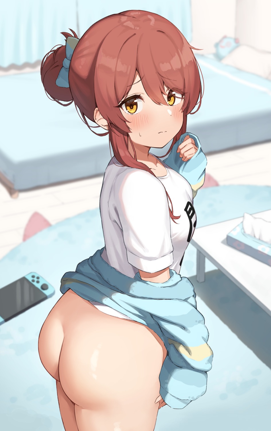 ass bottomless oosaki_tenka the_idolm@ster the_idolm@ster_shiny_colors wanimaru