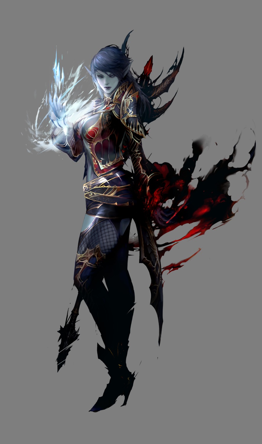 lineage 2 armor cleavage elf heels no bra pointy ears tagme transparent ...