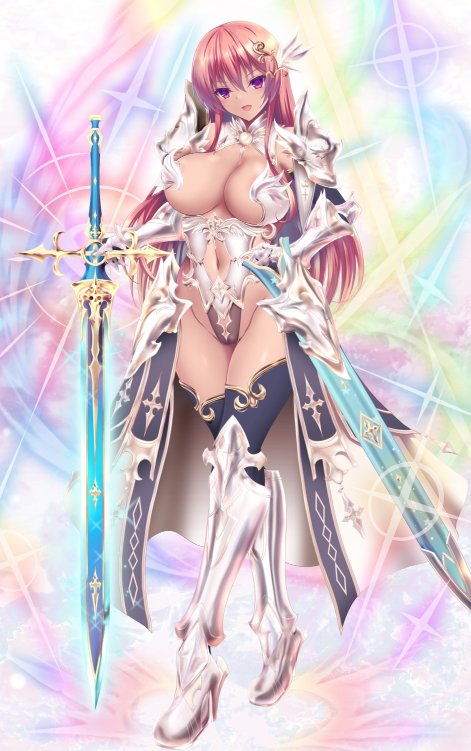 akina armor bikini_armor heels sword thighhighs