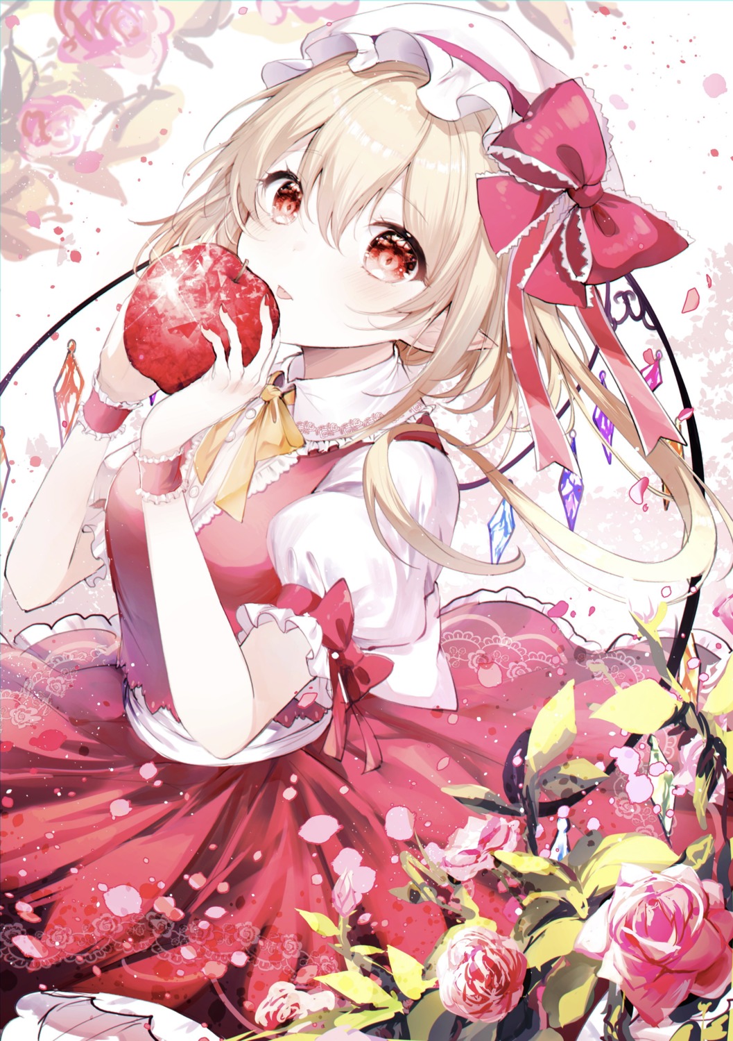 flandre_scarlet noyu pointy_ears skirt_lift touhou wings