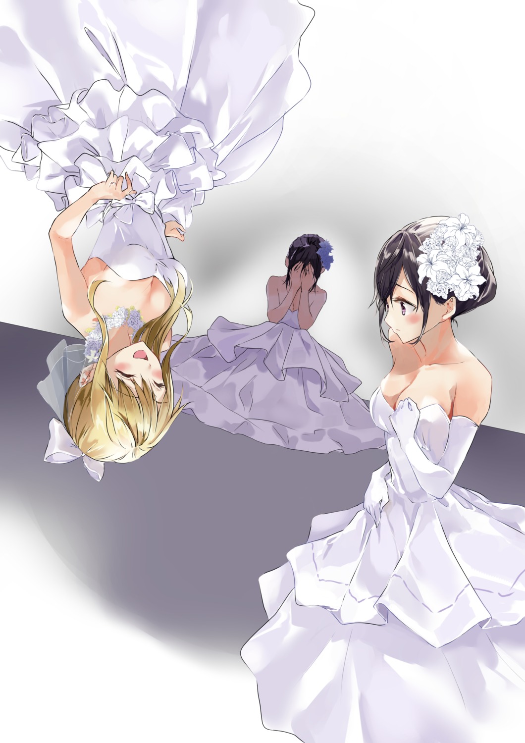 aihara_mei aihara_yuzu_(citrus) citrus_(manga) cleavage dress fujisaki_ribbon wedding_dress yuri