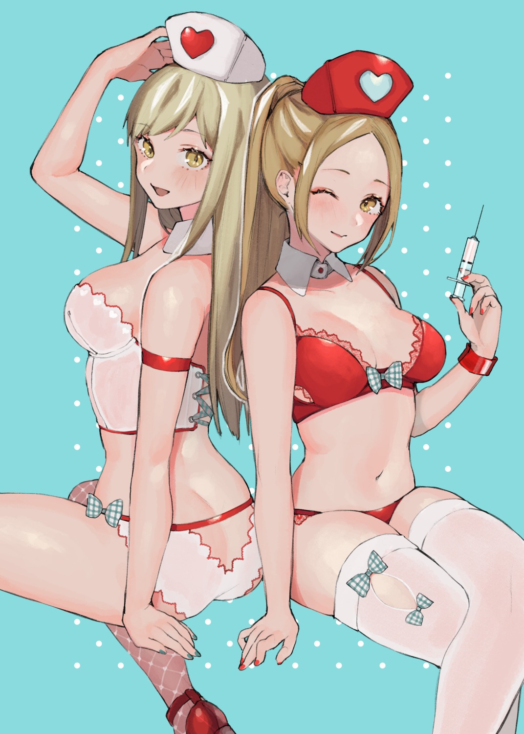 ass bra fishnets nurse pantsu thighhighs uni_(melm)