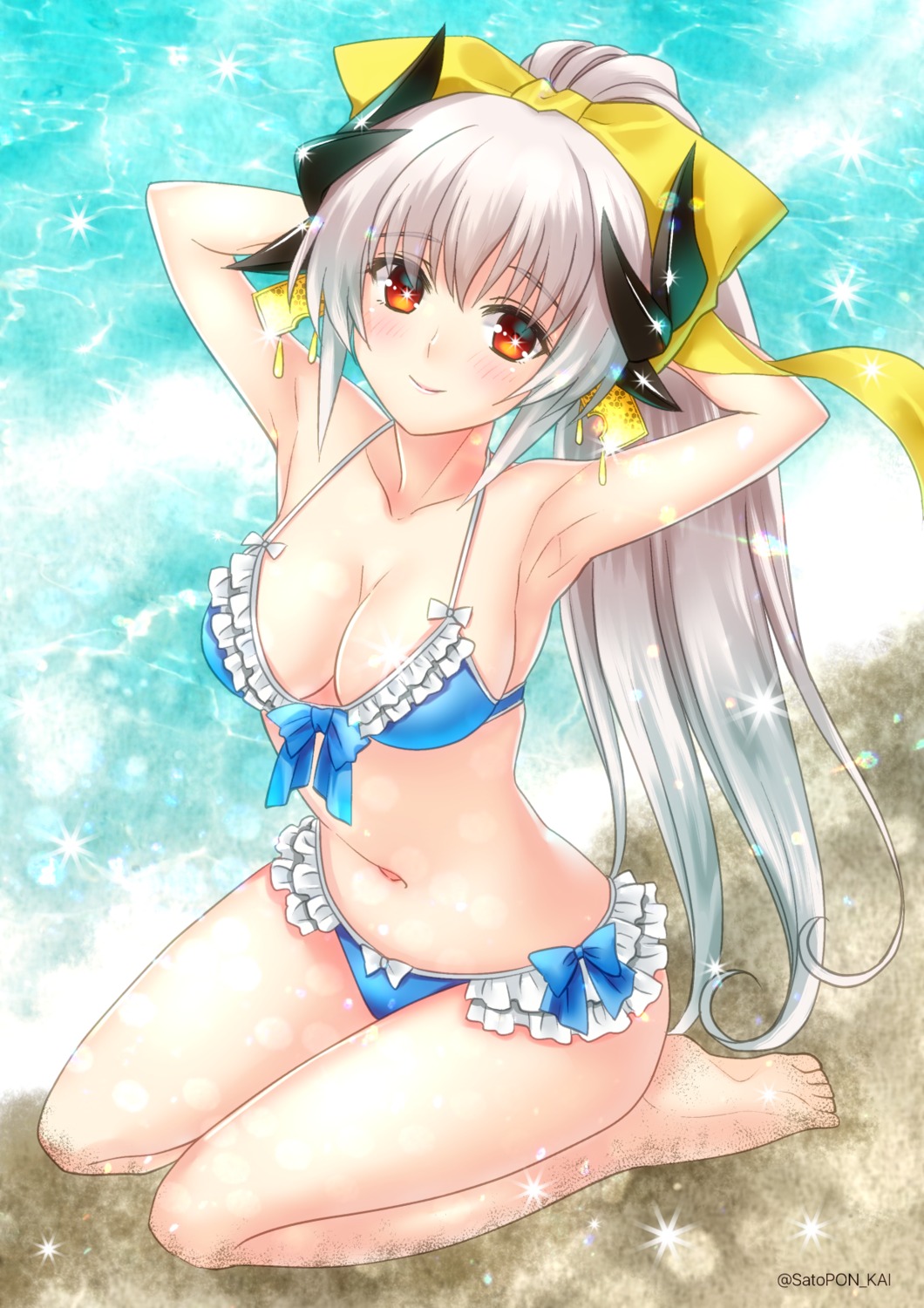 bikini cleavage fate/grand_order horns kiyohime_(fate/grand_order) sato-pon swimsuits