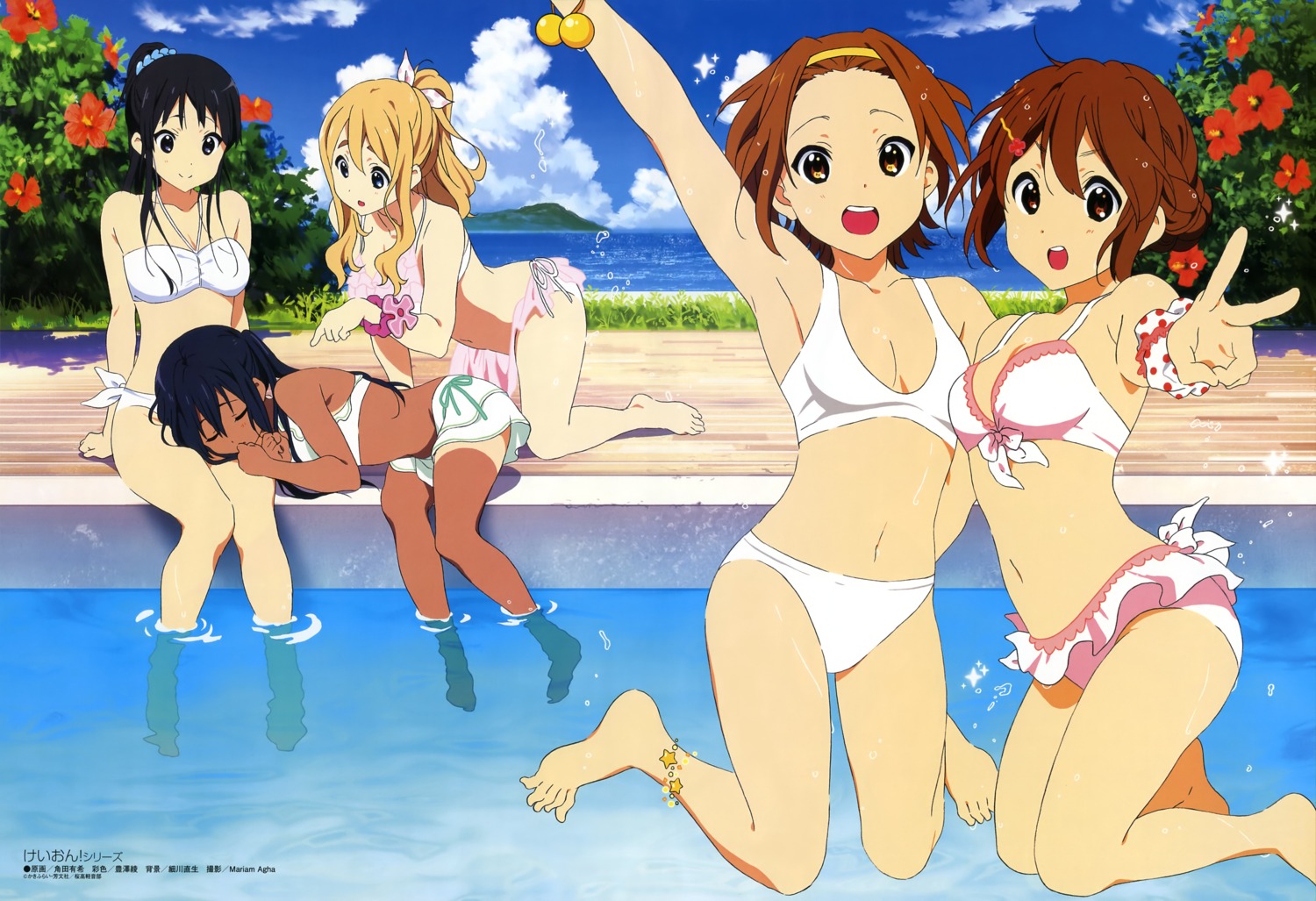 akiyama_mio bikini cleavage hirasawa_yui k-on! kotobuki_tsumugi nakano_azusa swimsuits tainaka_ritsu tan_lines tsunoda_yuuki