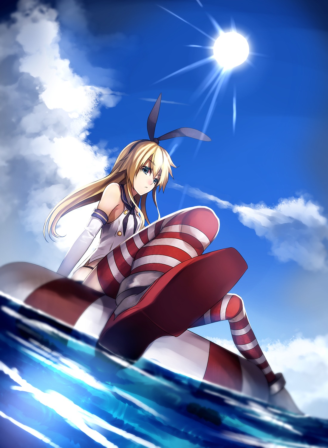 kantai_collection shimakaze_(kancolle) thighhighs u_u_zan