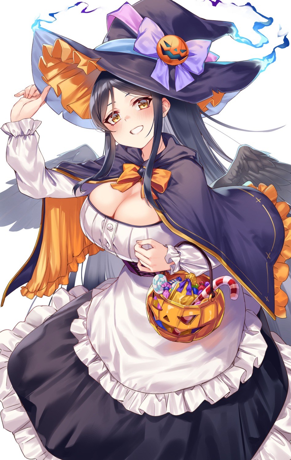 cleavage hachiroku_(hatirokusann86) halloween wings witch