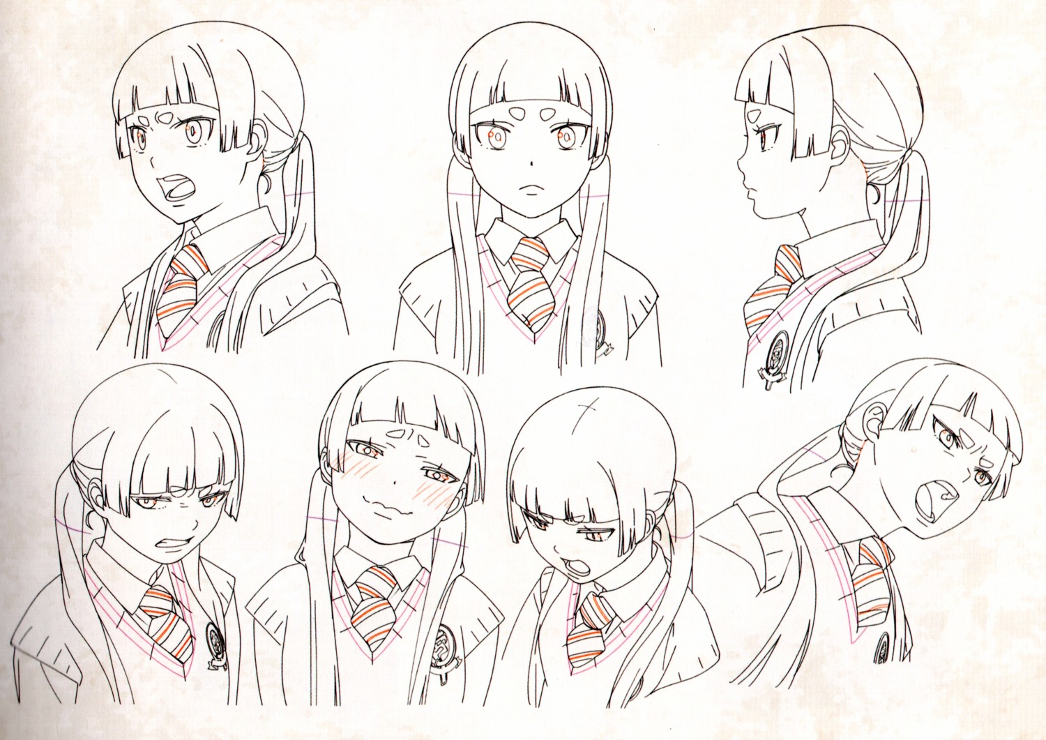 ao_no_exorcist character_design kamiki_izumo line_art oohigashi_yurie seifuku sweater