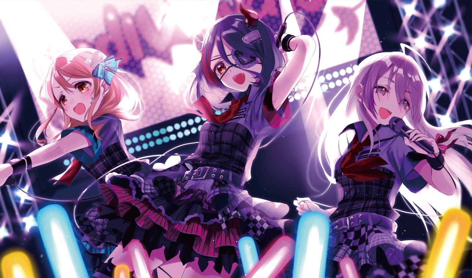 eyepatch hayasaka_mirei horns hoshi_shouko misumi morikubo_nono the_idolm@ster the_idolm@ster_cinderella_girls